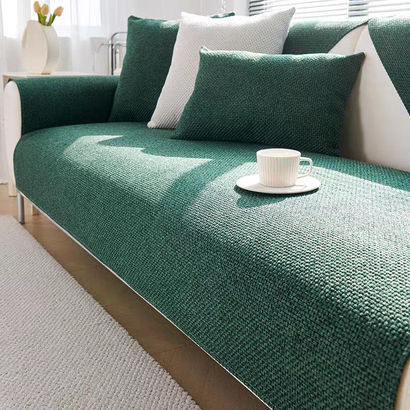 

Универсальная нескользящая подушка для сиденья дивана из хлопка и льна – стиль «Четыре сезона», однотонная 30x50cm Pillowcase зелёный