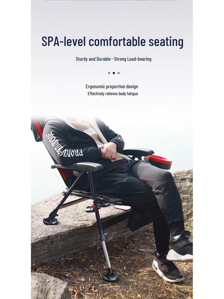 Ultraleichter faltbarer Anglerstuhl mit Rückenlehne - Multifunktional & Geländetauglich