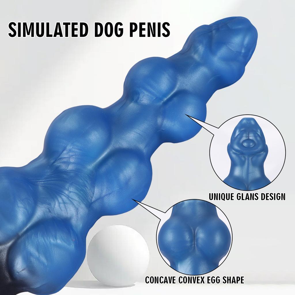 Realistic Canine Silicone Dildo - Dual-Use Adult Toy for Men/Women, Anal Stretcher, SM Play, Phallic Design with Suction Cup Base
