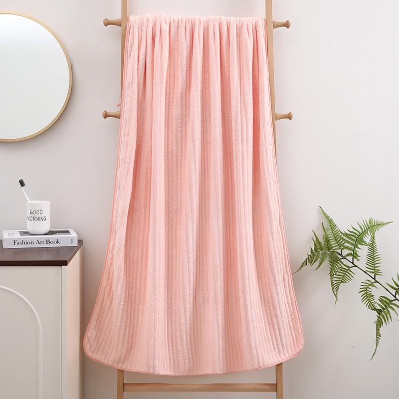 Quick-Dry Coral Fleece Bath Towel - Soft, Absorbent, Thickened for Home & Beach