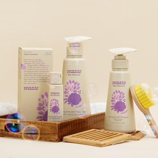 Maate Baby Shampoo (250 ml) | Deep Cleanses, Nourishes Scalp & Hair | With Ayurvedic Herbs like Shikakai & Amla | Baby Shampoo For Kids 0-12 Years