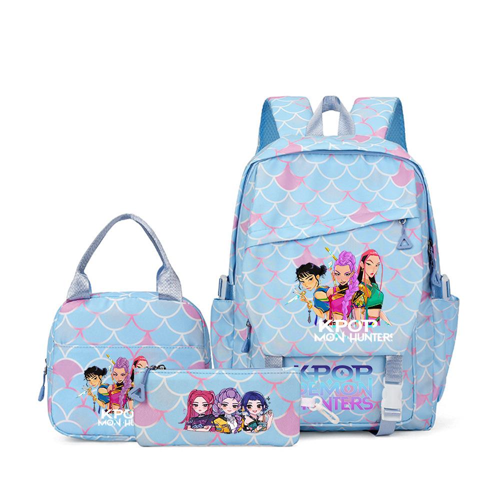 School Season Three-Piece Backpack Wind Academy Style High School Students Schoolbag Lightweight Backpack