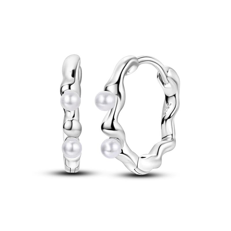 925 Sterling Copper Heart Snake Bone Pattern Cross Shell Zircon Four-pointed Star Earrings for Women Earring Fine Zircon Gifts