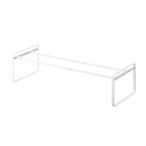 Yamazaki Extendable Shoe Rack, White, Approx. W41-70 X D25 X H17.5cm, Frame, Fits Under Shoe Cabinet, Shoe Storage, 7209