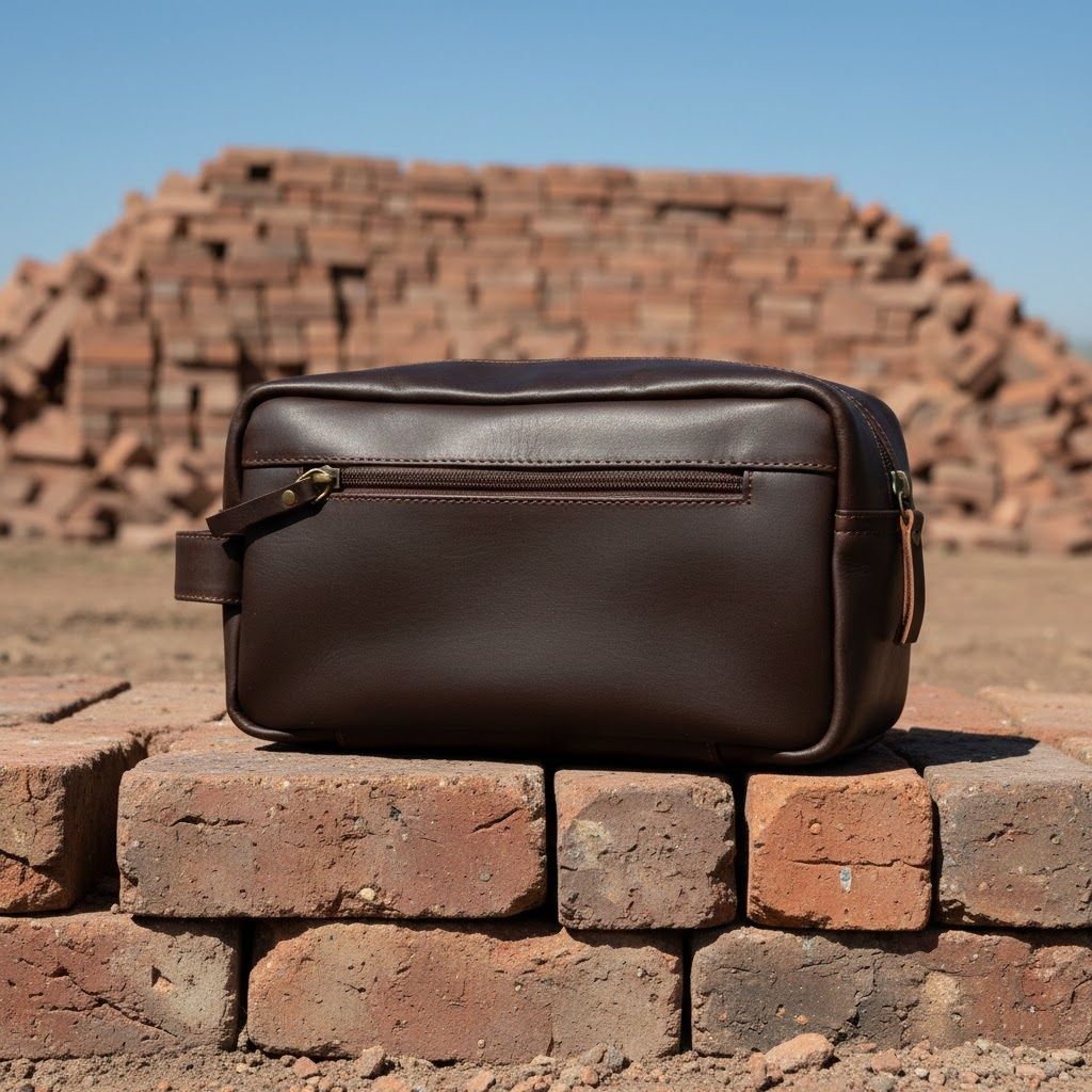 24-Zoll-Reisetasche aus echtem Leder | Reise-Übernachtungs-Wochenend-Ledertasche | Sport-Gymnastiktasche für Herren mit Leder-Toilettenartikel-Kombination