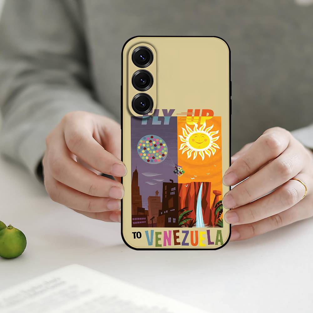 Venezuela Aesthetic Art Phone Case Silicon Phone Case For Samsung S24, S25 S22,S30,Note20,Lite,Ultra,Shockproof, Black,Case