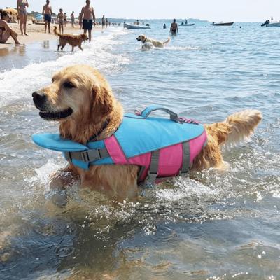 Adjustable Pet Life Vest Large Buoyancy Dog Swimsuit Safety Vest  Swimming Activities