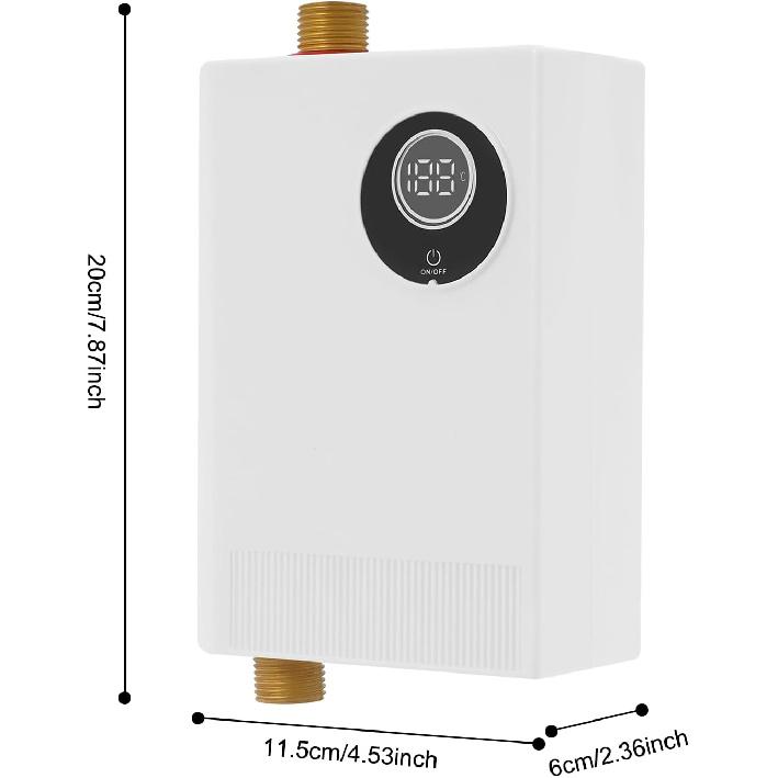 Electric Water Heater, 3000W 110V Tankless Water Heater with LED Display and Memory Function, On Demand Hot Water Heater Small Water Heaters with