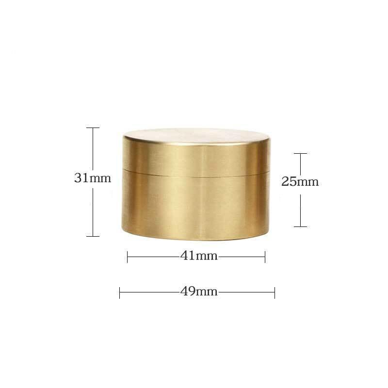Brass Round Sealed Waterproof Box Moisture-Proof Storage Box for Jewelry Coin Tea Dustproof Sealed Pill Box