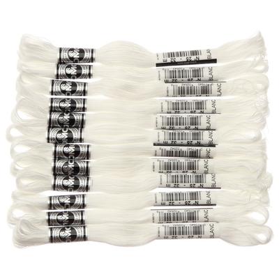 Fio de Bordar DMC Abroder 12 DMC10725B #25, 32m, meadas, #BLANC, Branco,