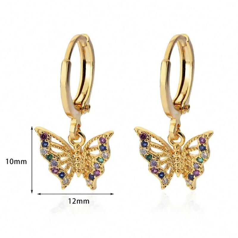 Fashionable European and American Golden Butterfly Love Earrings Hot Selling Love Style Earrings