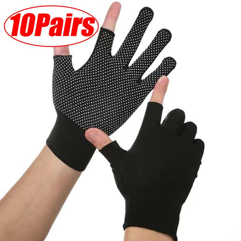 1/5/10Pairs Cycling Gloves Non-slip Touchscreen Half Finger Gloves Nylon Summer Outdoor Fitness Breathable Motorcycle Gloves