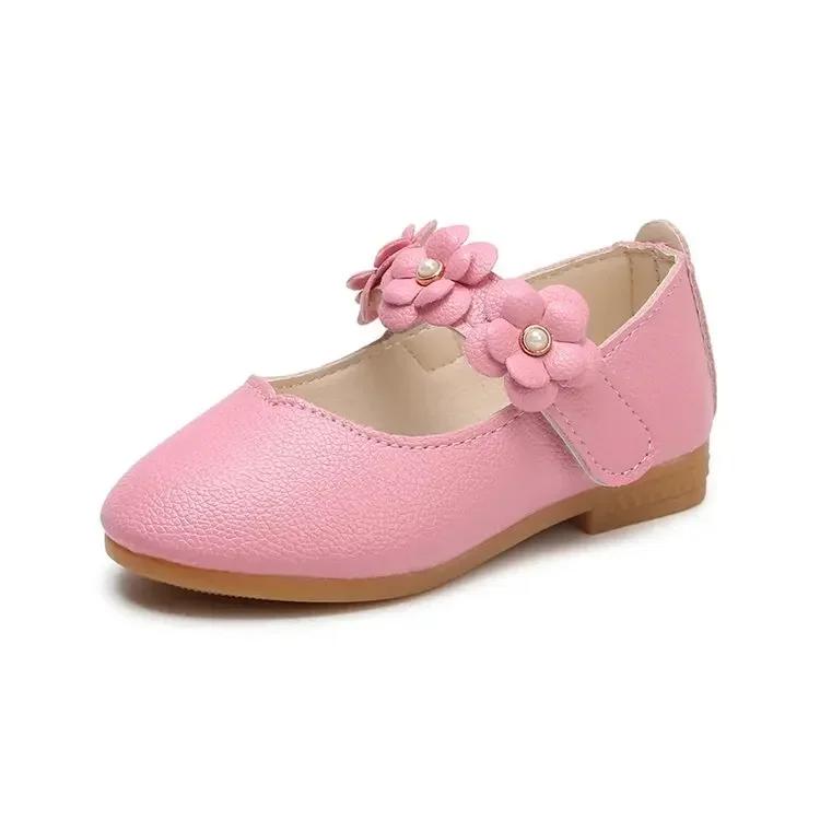 

Spring and Autumn New Girls Leather Shoes Children Flats Princess Shoes Kids Flower Sweet for Wedding Cute Fashion Floral Flats 36