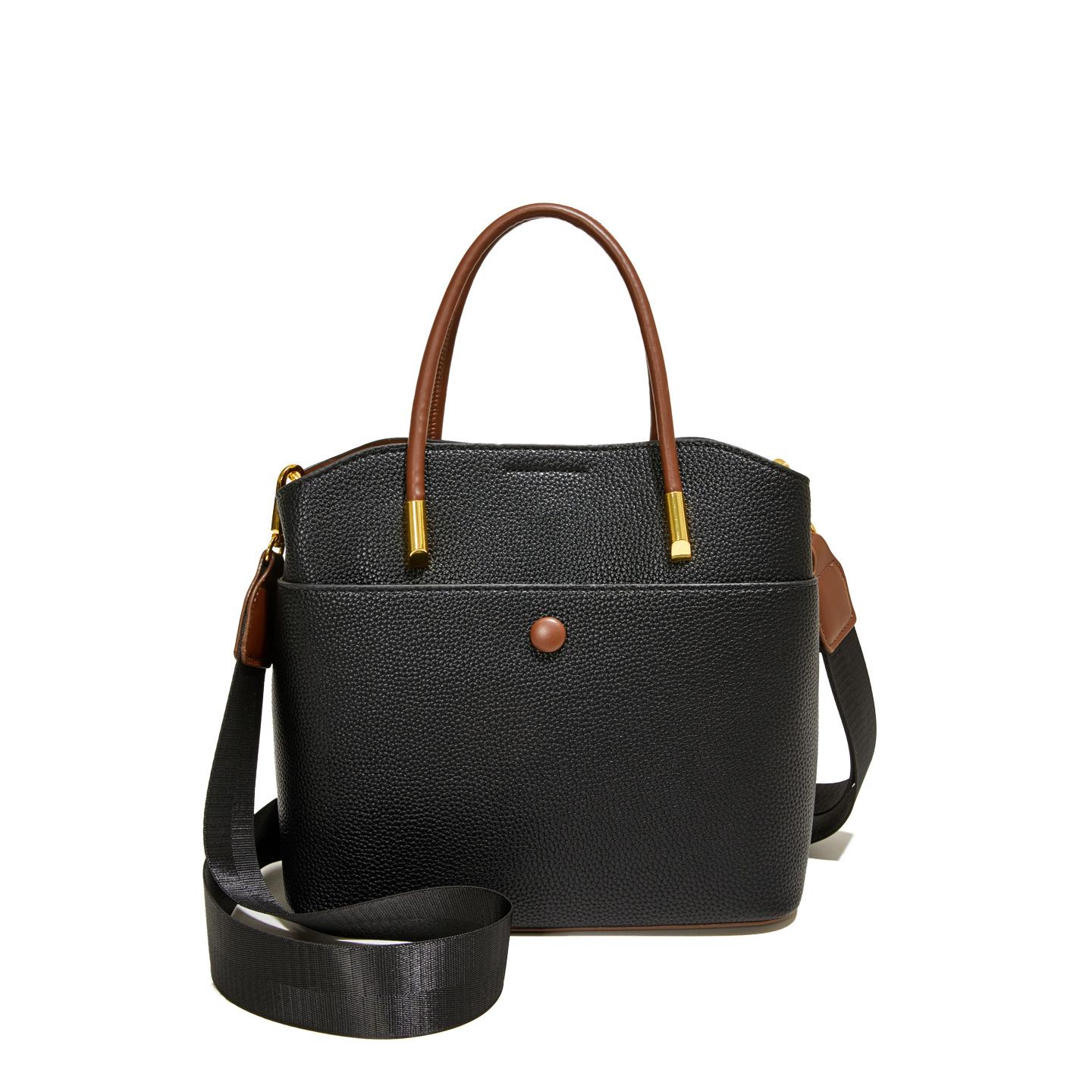 

Bucket bag, new fashionable and simple bag, women s high-quality and large-capacity women s shoulder bag, commuter handbag for work чёрный