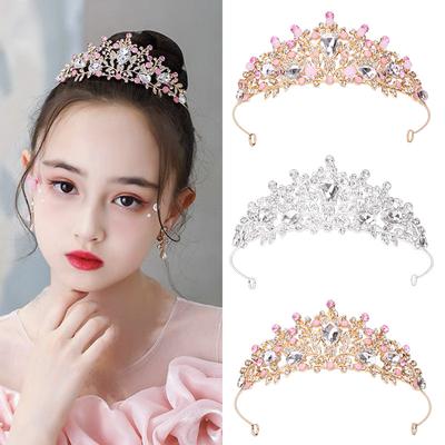 Hot Sale Children's Crown Headdress Princess Sweet Alloy Little Girl Anniversary Show Headband 15x15x5.5cm Factory