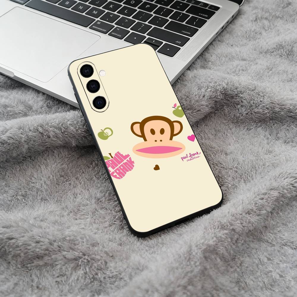 Cute P-Paul -F-Frank design Black Soft Silicone Phone Case for Samsung Galaxy A73, A71, A72, A70, A53, A52, A51