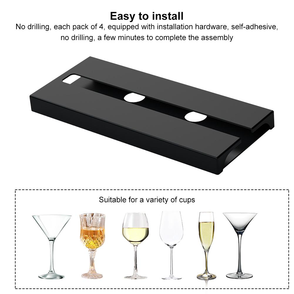 Wine Glass Rack Punch Free Plastic Stemware Rack Wine Glass Hanger for Kitchen Bar Restaurant