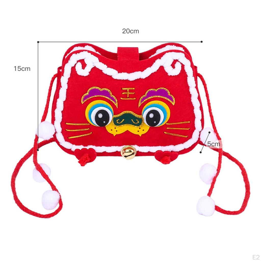 Beginner Shoulder Bag Sewing Material Sew Accessories Gift Felt Cloth DIY Bags Making Kit for Lunar