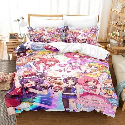 Idol Time Pripara Bedding Set Single Twin Full Queen King Size Bed Set Aldult Kid Bedroom Duvetcover Sets 3D Anime Bed Sheet Set