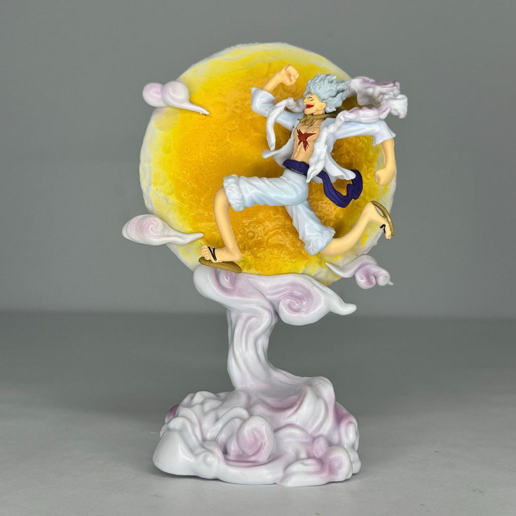 14cmOne Piece Luffy Anime Figure Moon Nika Luffy Model Gear 5 Series With Moon Light Action Figure Statue Decoration Christmas G