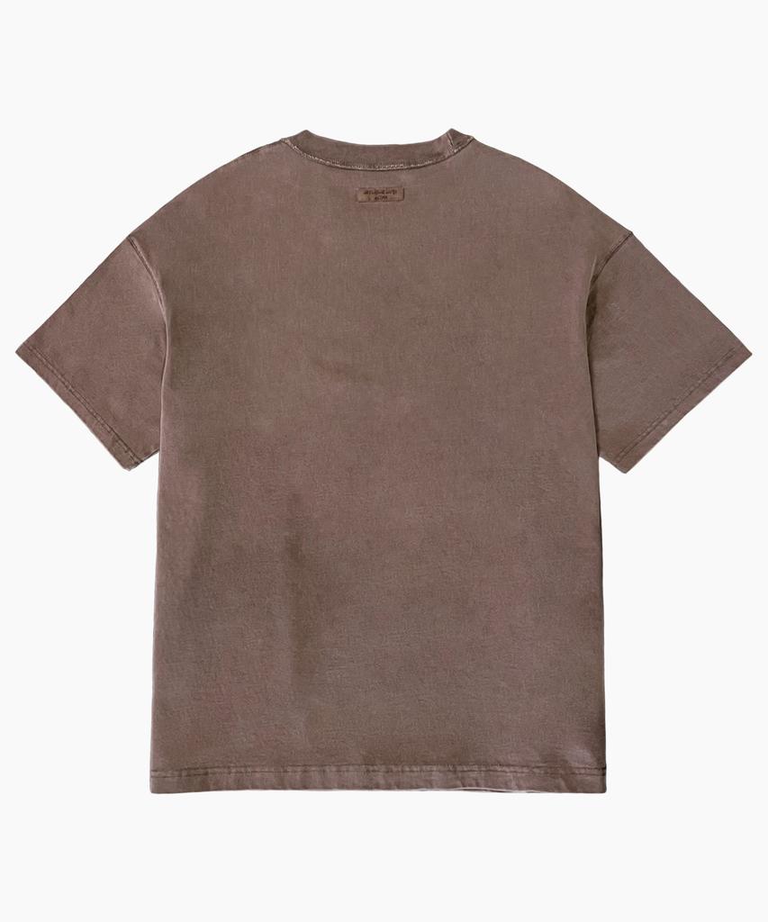 Keuligeon Pigment 3 Stitch Semi-Oversized Short Sleeve Tee Faded Brown
