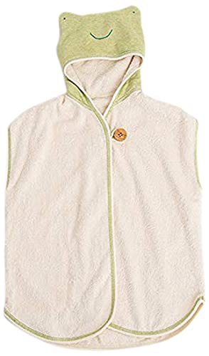 

Y-1344 pompkins BABY 100% Organic Cotton Bath Poncho (Rabbit, Bear, and Frog Series) Made in Japan (Frog)