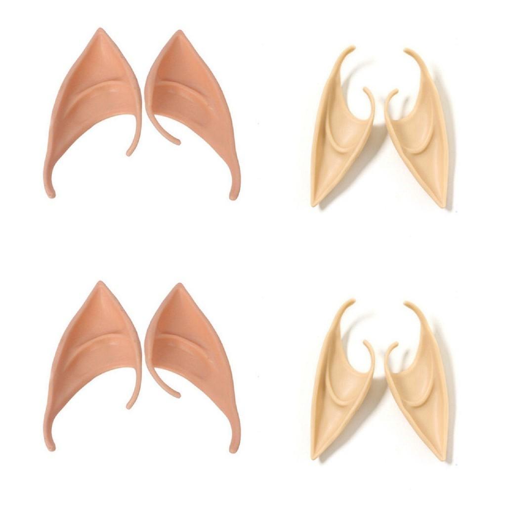 Realistic 2 Pairs Elf Ears Made Of Soft Rubber Latex For Fantasy Costume Parties