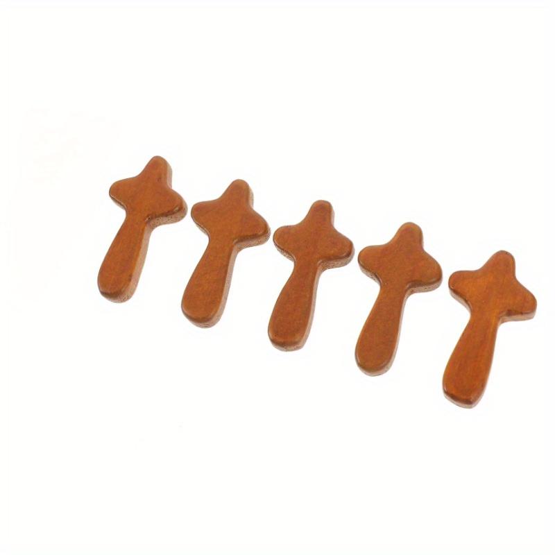5Pcs Wooden Cross, Handmade Wooden Pendant, Wooden Handicraft, Pine Wood, Hand-held Cross