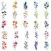 50 Pcs Ink Floral Stickers Transparent PET Waterproof Decals for Phone Case Journal Water Bottle Laptop Gift