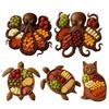 Octopus Charcuterie Board Seafood Serving Tray for Cheese Meats Fruits Ocean Themed Wood Food Platter for Gatherings
