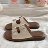 Slippers women's summer outer wear 2025 new super fire soft bottom seaside beach one-word drag Boken beautiful cool slippers