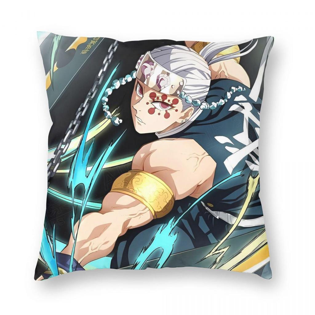 Demon Slayer Kimetsu No Yaiba Kissenbezug Weicher Polyester Kissenbezug Geschenk Kissenbezug Hülle Zuhause Reißverschluss cm