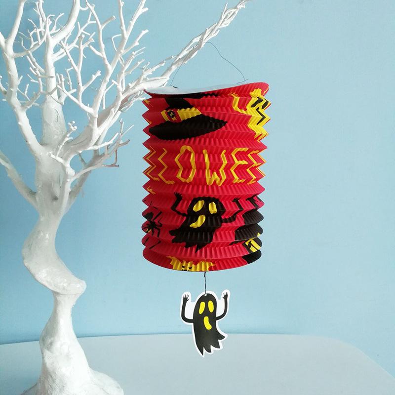 Halloween Accordion Lantern – Foldable Paper Pumpkin Light Decoration for Party, Haunted House & Bar | Creepy Hanging Ornament, Easy Storage
