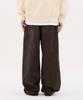 URBANAGE Corduroy Single-Pleat Wide Elastic Pants_Khaki