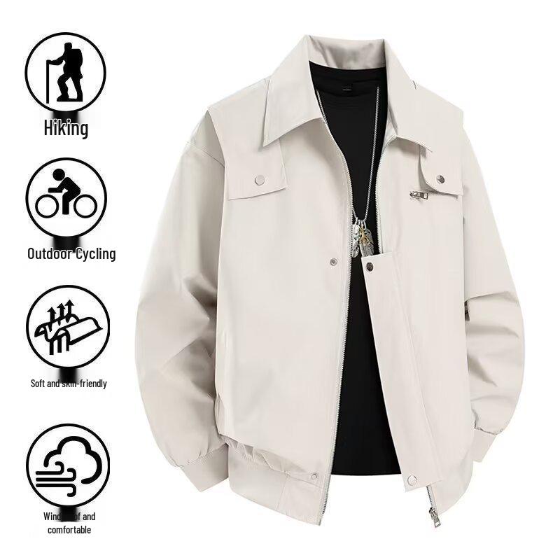 Men's American Style Lapel Baseball Jacket - Cleanfit High Street Autumn Outerwear