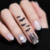 Hot-selling Manicure European and American Cute Halloween Glitter Spider Web French Short Square Wearing Armor