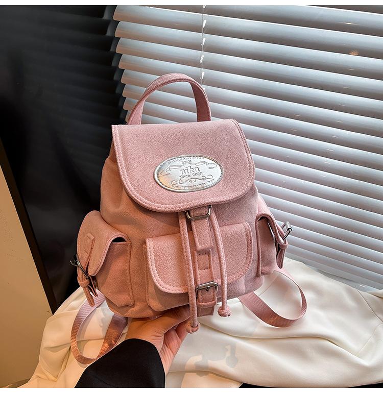 

Нишевый рюкзак для поездок на работу, женский осенний новый модный многокарманный простой наплечный рюкзак розовый