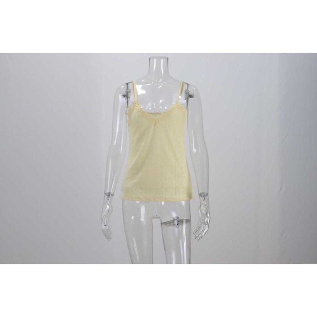 Letní nový dámský krajkový top s V-výstřihem