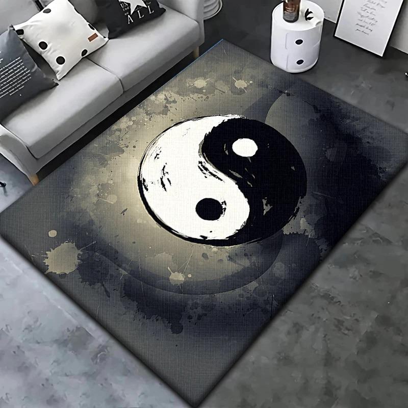 

Yin Yang Bagua Area Rug – Tai Chi Symbol Carpet for Living Room, Non-Slip Feng Shui Floor Mat Home Decor 60*90cm