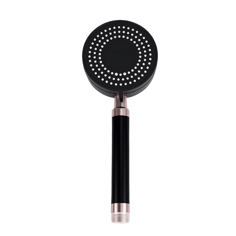 Zinc Alloy High-Pressure Shower Head Large Water Flow Bath Shower Head Set Household Shower High-Pressure Shower Head (Black,ABS Plastic)