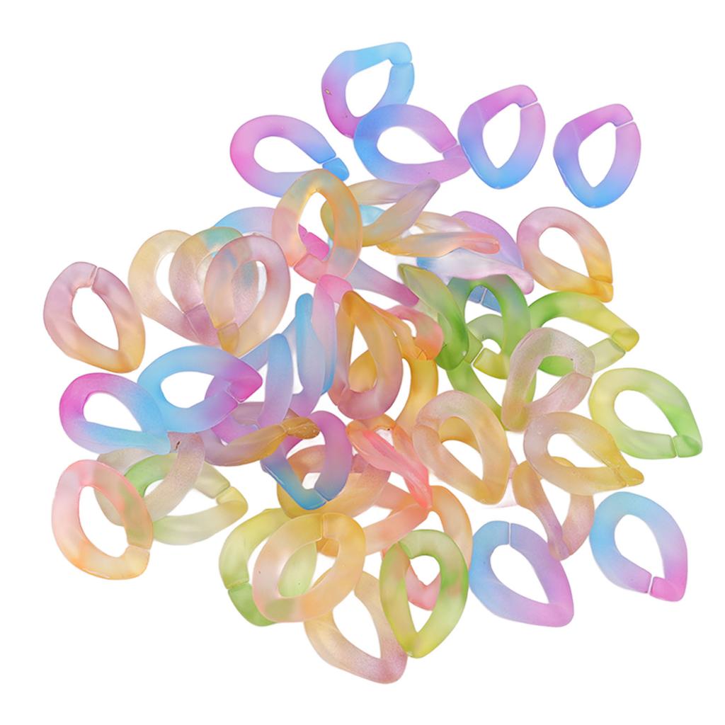 50 Pcs Chain Link Colorful Detachable Acrylic Open Chain Link Jewelry Making Chain Buckle Decoration
