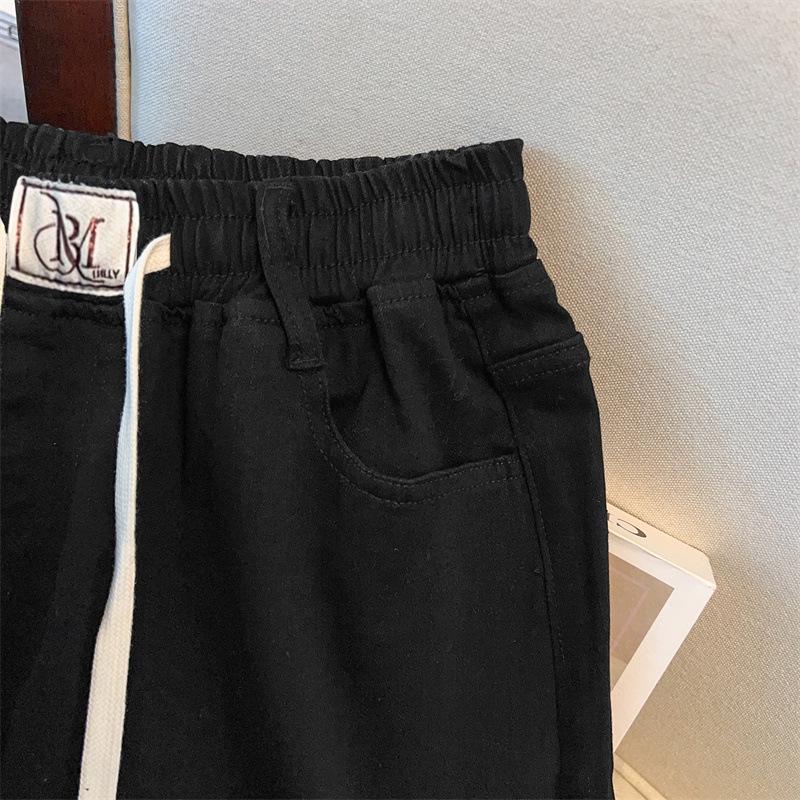 Super Size High Waist Plus Size Loose Work Jeans - Summer 5-Point Pants