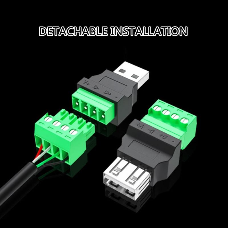 USB 2.0 Male And Female Connector USB Turn 4Pin Terminal For DIY Projects, Charge And Data Transfer Support