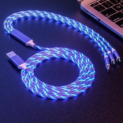Cavo di ricarica USB luminoso da 1 m, cavi dati per telefono cellulare, luce LED, caricabatterie Micro USB di tipo C, cavo di ricarica rapida da 2,4 A