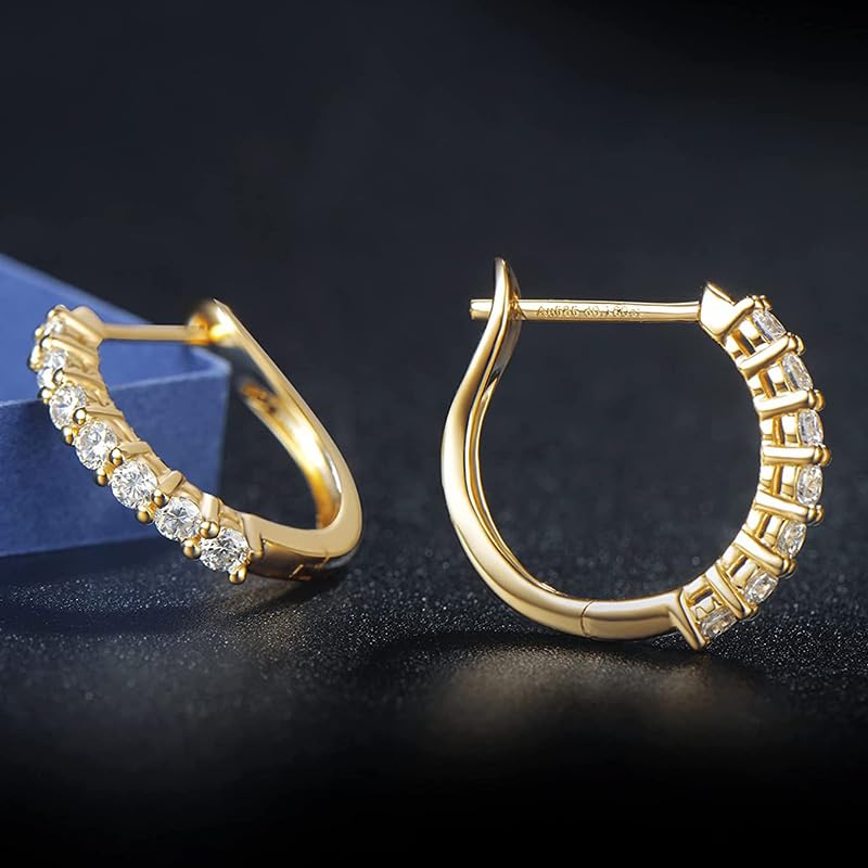FANCIME Hoop Earrings for 7 14K Natural Single Anniversary Gift Wrapping Included Women, Diamonds, 0.24 Carat, Gold, Stones, Earring, Unisex,