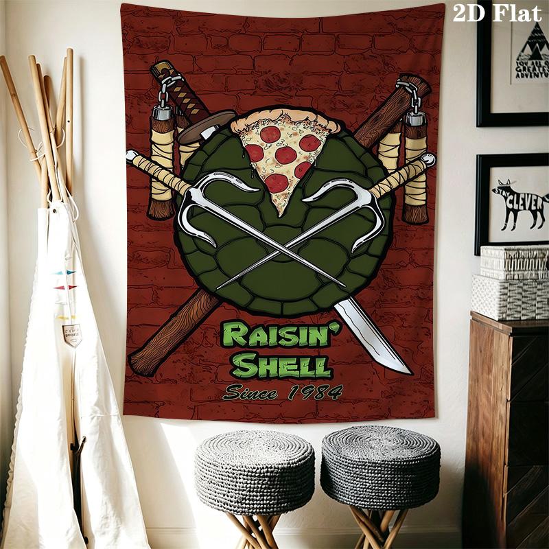 Shell Shock Tmnt Art Show Tribute Tapestry Background Cloth Fashion Print Christmas Gift Home Decor Atmospheric Background Cloth