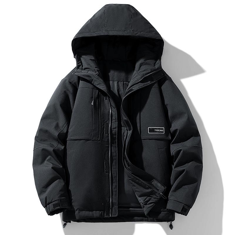 

2025 Men s Winter Japanese Style Down Jacket - 90% White Duck Down, Short & Casual 2XL чорний