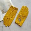 Women's Sheepskin Driver Gloves Thin Breathable Unlined Colored Leather Gloves Summer