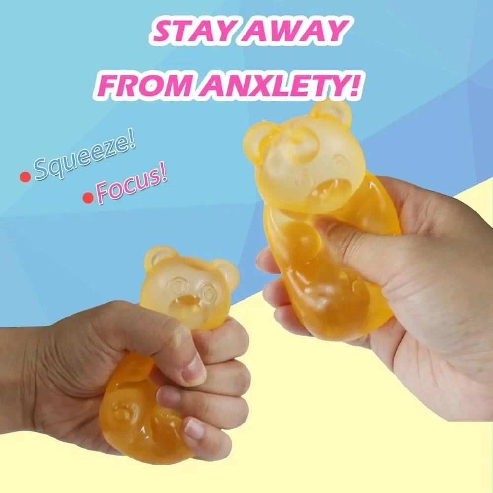 Squishy Cute Bear Maltose Squeeze Toy NeeDoh Stress Relief Fidget Colorful Sensory Toys Boxed Soft Slow-Rebound Squishies for Adults Gifts