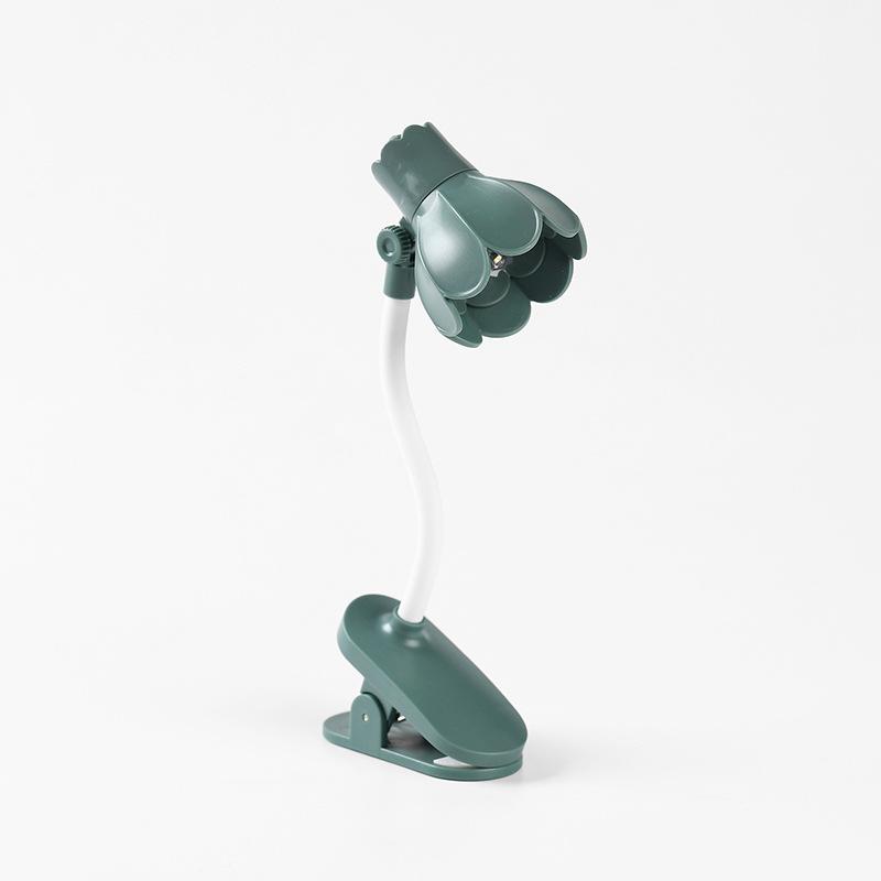Mini Flower Shaped LED Book Light Eye Protection Adjustable Clip 360° Flip Study Lamp For Travel Bedroom Reading Book Light